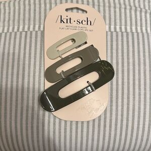 Kitsch Recycled Plastic Flat Lay Claw Clips 3 Piece Set